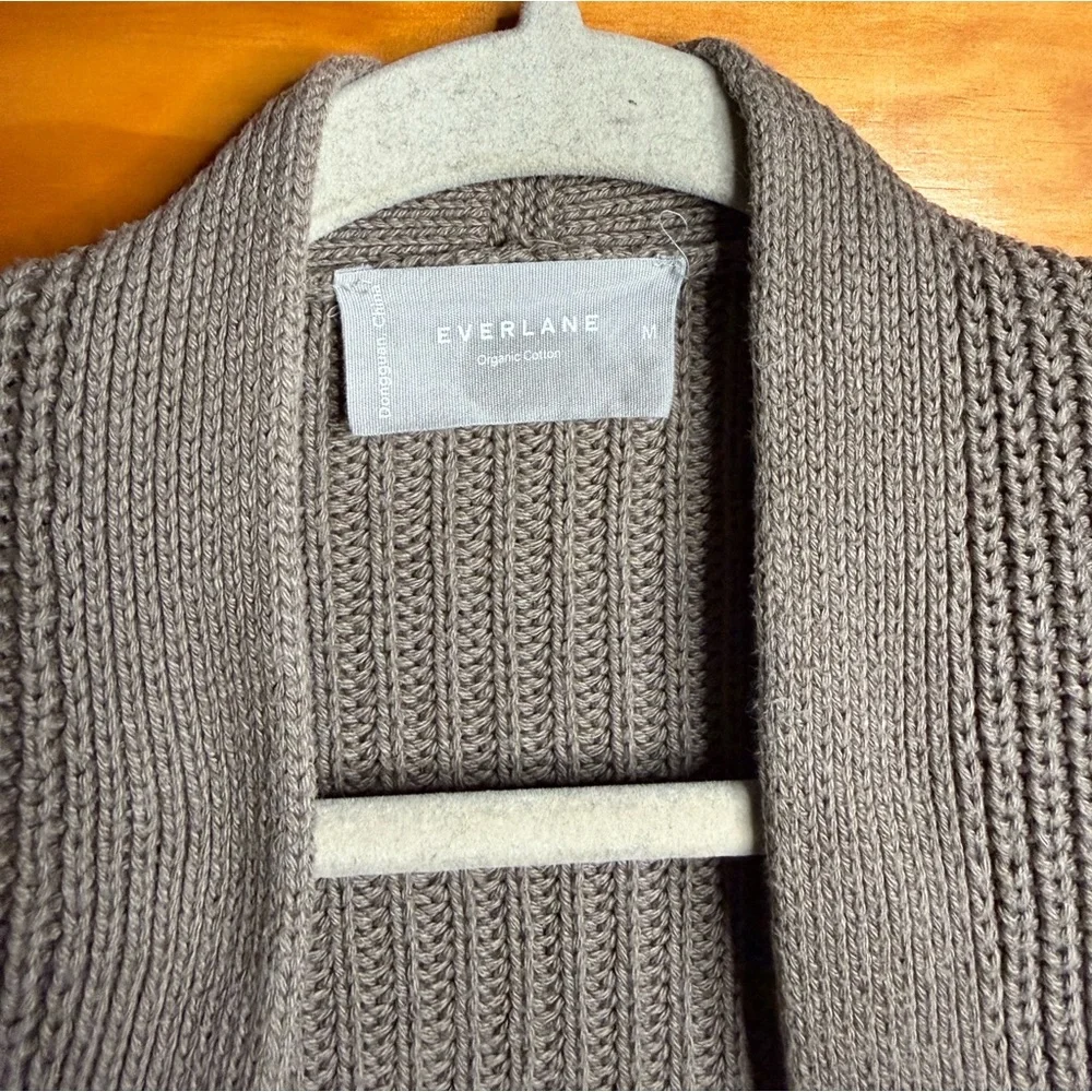 Everlane The Oversized Cotton Ribbed Cardigan in Clay Women’s Medium - Picture 3 of 11